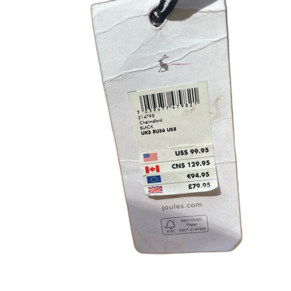 Joules black leather slip on women booties, elastic sides, size 5 NWT - Picture 5 of 10